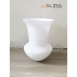 WHITE-H1134-40ATC - WHITE Handmade Colour Vase